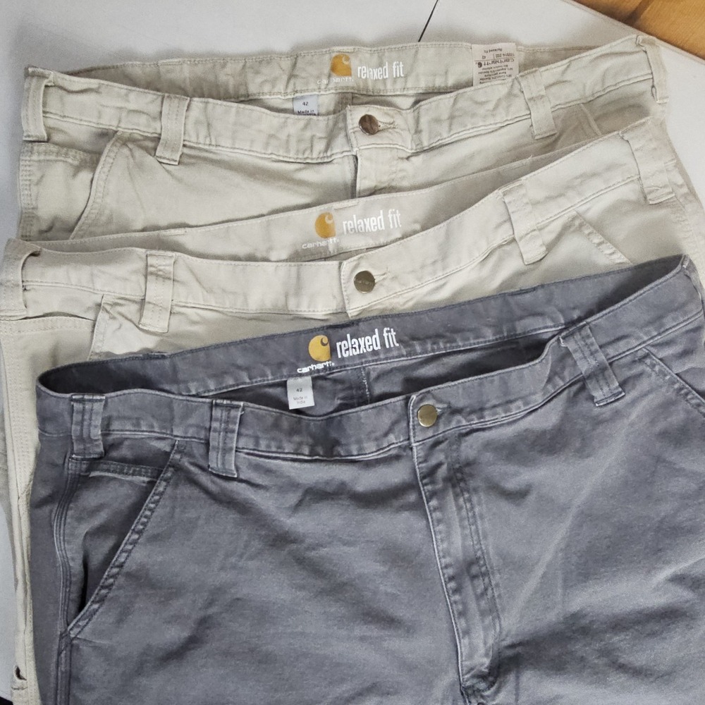 Carhartt LOT Of 3 Relaxed Fit Shorts Mens Size 42 Charcoal, Khaki
